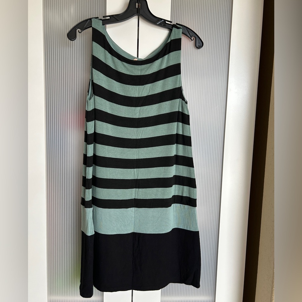 B44 Dressed thick knit tank tunic dress in teal and black size Large